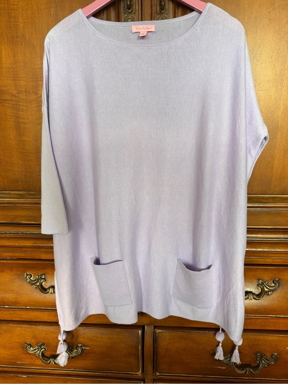 Lily Pulitzer Lavender Tassel-Hem Pocket Tunic/Cover-Up